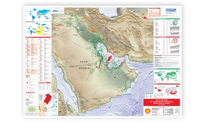 Oil & Gas Map of the Arabian Peninsula, Iran, Iraq & Syria, 1st edition