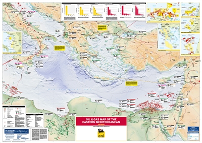 Oil and Gas Map of the Eastern Mediterranean, 2nd edition